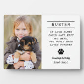 愛する記憶犬の写真パーソナライズされたメモリアル フォトプラーク (正面)