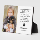 愛する記憶犬の写真パーソナライズされたメモリアル フォトプラーク (側面)