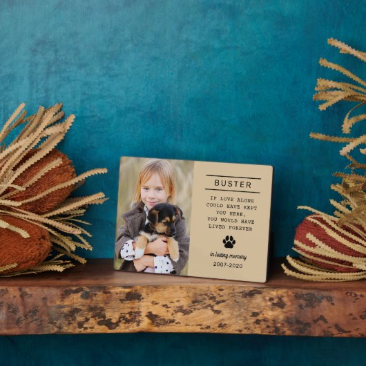 愛する記憶犬の写真パーソナライズされたメモリアル フォトプラーク (側面)