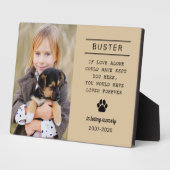 愛する記憶犬の写真パーソナライズされたメモリアル フォトプラーク (側面)