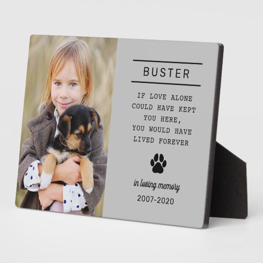 愛する記憶犬の写真パーソナライズされたメモリアル フォトプラーク (側面)