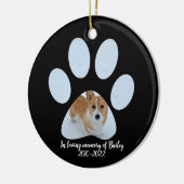 愛する記憶犬の写真ペット記念クリスマス セラミックオーナメント (左)