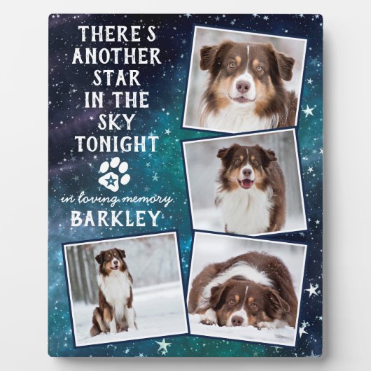 愛する記憶犬の記念撮影コラージュ フォトプラーク (正面)