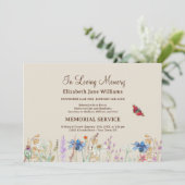 愛する記憶葬儀ワイルドフラワー&バタフライ 招待状 (スタンド正面)