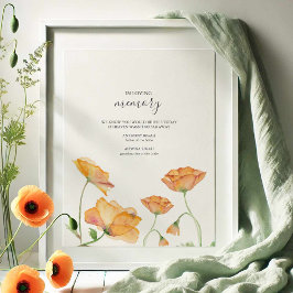 愛する記憶 ウェディングサイン オレンジフラワー ポスター