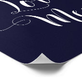 愛する記憶 ウェディングサイン ネイビー フラワル ポスター (角)