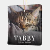 愛する記憶 ペットメモリアル 猫へのオマージュ 2枚の写真付き セラミックオーナメント (左)