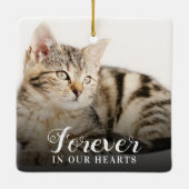 愛する記憶 ペットメモリアル 猫へのオマージュ 2枚の写真付き セラミックオーナメント (裏面)