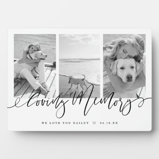 愛する記憶 |ペットモダンメモリアル写真コラージュ フォトプラーク (正面)
