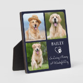 愛する記憶 ペット 犬 追悼 フォト コラージュ 青 フォトプラーク (正面)