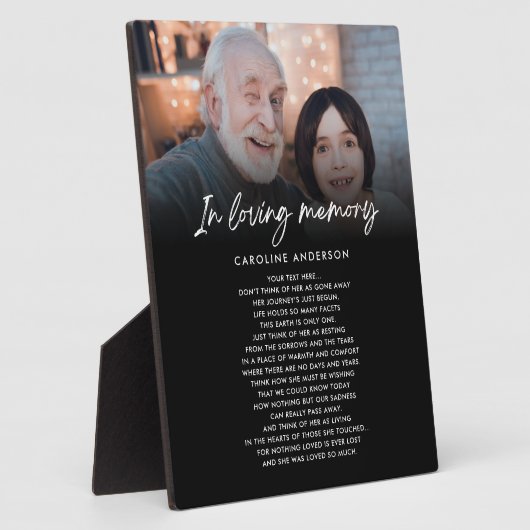 愛する記憶　メモリアルフォト　カスタムテキスト フォトプラーク (側面)