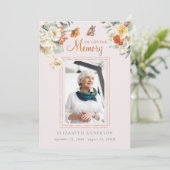 愛する記憶 | 写真付き葬儀祈祷カード 招待状 (スタンド正面)