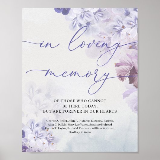 愛する記憶 春の流行色 紫の埃っぽい青 ポスター (正面)