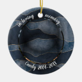 愛する記憶 | 犬の写真 ペットの追悼 抽象 セラミックオーナメント (正面)