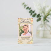 愛する記憶 花の写真 葬儀 祈りのカード 名刺 (スタンド正面)