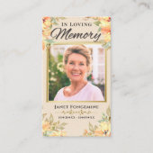 愛する記憶 花の写真 葬儀 祈りのカード 名刺 (正面)