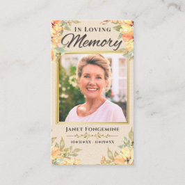 愛する記憶 花の写真 葬儀 祈りのカード 名刺