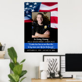 愛する記憶 警官追悼 棺の記念品 葬儀 ポスター (ホームオフィス)