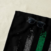 愛する記憶 軍事 薄い緑のライン アメリカ国旗 ビーチタオル (インサイチュ)