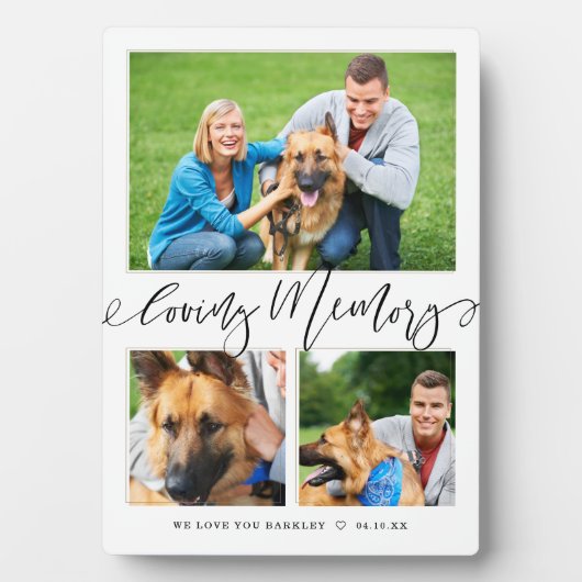 愛する記憶 | 3フォトペット記念コラージュ フォトプラーク (正面)