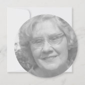 愛する記憶dove紫色の写真死の発表 招待状 (裏面)