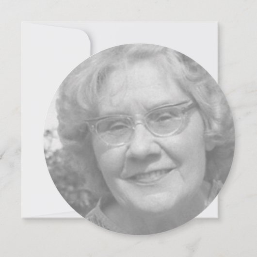 愛する記憶dove紫色の写真死の発表 招待状 (裏面)