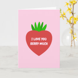 愛する赤いちご果実私はあなたを愛するベリー カード