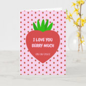 愛する赤いイチゴの果実、あなたの実が大好き カード (黄色い花)