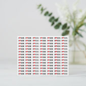 愛する赤いハートモダンタイポグラフィ ポストカード (スタンド正面)