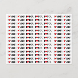 愛する赤いハートモダンタイポグラフィ ポストカード