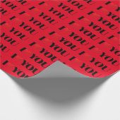 愛する赤いハートモダンタイポグラフィ ラッピングペーパー (角)