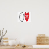 愛する赤いハート時間のポスター時計 ポスター (キッチン)