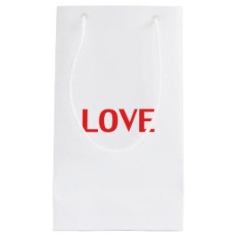 愛する赤いホワイトミニマリストのバレンタインデー スモールペーパーバッグ