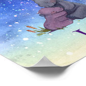 愛する赤ちゃんカバとその母 ポスター (角)