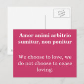 愛する選択 – Publilius Syrus引用文 ポストカード (正面/裏面)