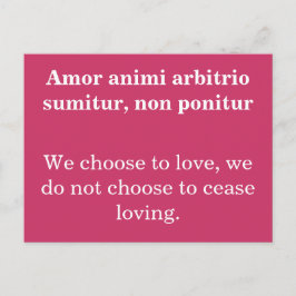 愛する選択 – Publilius Syrus引用文 ポストカード