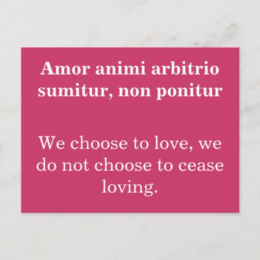 愛する選択 – Publilius Syrus引用文 ポストカード (正面)
