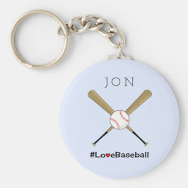 愛する野球のハッシュタグあなたのイニシャルスポーツ キーホルダー