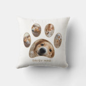 愛する金ゴールドの足の跡名フォトコラージュ クッション (裏面)