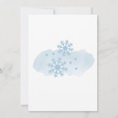 愛する銀灰色の冬の森の雪の結晶 招待状 (裏面)