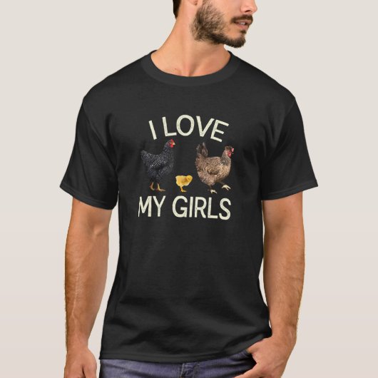 愛する雌鶏+ニワトリ+農家の庭の農場H Tシャツ (正面)