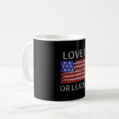 愛する離れかアメリカ国旗 コーヒーマグカップ (正面左)