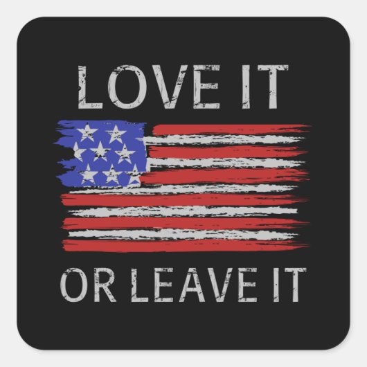 愛する離れかアメリカ国旗 スクエアシール (正面)