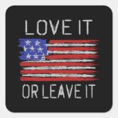 愛する離れかアメリカ国旗 スクエアシール (正面)