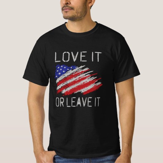 愛する離れかアメリカ国旗 Tシャツ (正面)