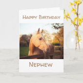 愛する馬は誕生日ウィッシュ甥 カード (黄色い花)