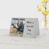 「愛する馬」ハッピーバースデーカード カード (黄色い花)