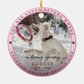 愛する魅力的記憶でペットの写真モノグラム セラミックオーナメント (裏面)
