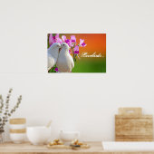 愛する鳥たち、愛する鳩たち二人、美しい背景。 ポスター (キッチン)