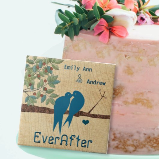 愛する鳥の木の木目の木の記念日の後 タイル